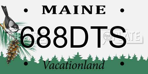 688DTS Maine License Plate