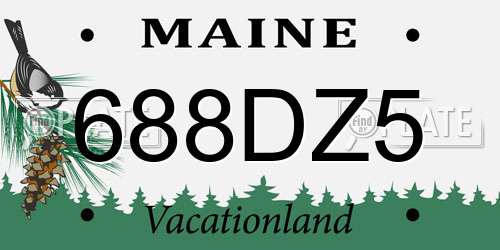 688DZ5 Maine License Plate