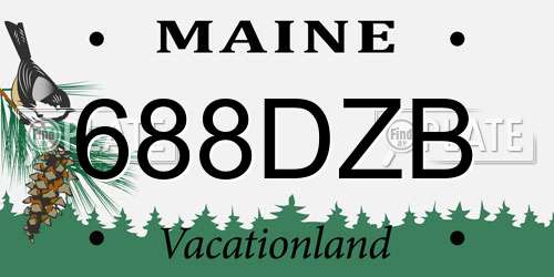 688DZB Maine License Plate
