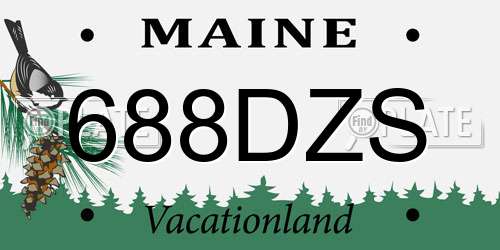 688DZS Maine License Plate