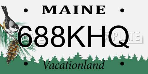 688KHQ Maine License Plate