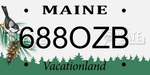 688OZB Maine License Plate
