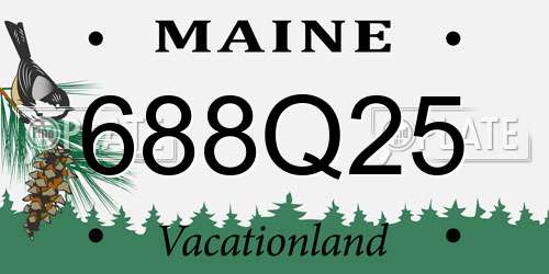 688Q25 Maine License Plate