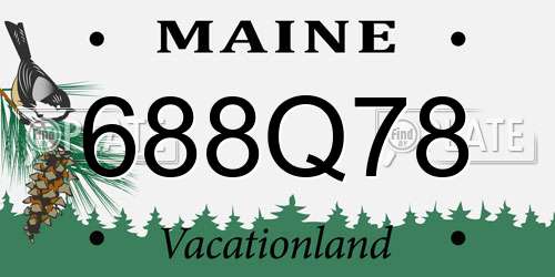 688Q78 Maine License Plate