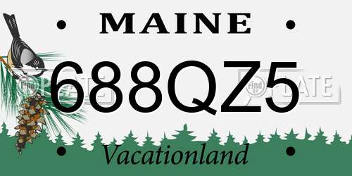 688QZ5 Maine License Plate
