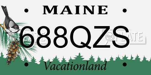688QZS Maine License Plate