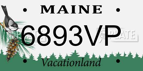 6893VP Maine License Plate