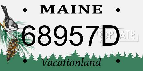 68957D Maine License Plate