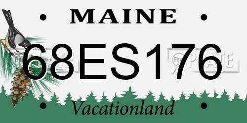 68ES176 Maine License Plate
