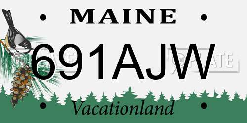 691AJW Maine License Plate