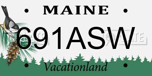 691ASW Maine License Plate