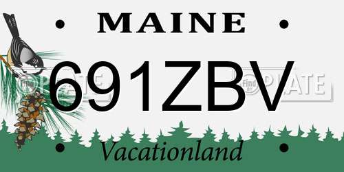 691ZBV Maine License Plate