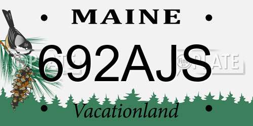 692AJS Maine License Plate