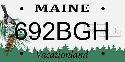 692BGH Maine License Plate
