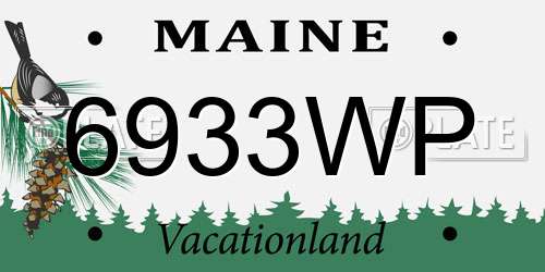 6933WP Maine License Plate
