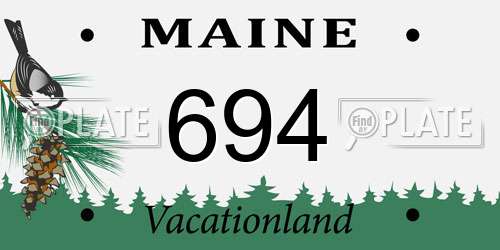 694 Maine License Plate