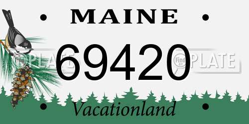 69420 Maine License Plate