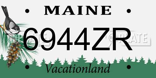 6944ZR Maine License Plate