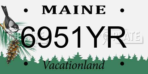 6951YR Maine License Plate