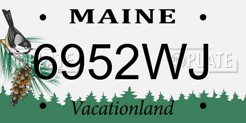 6952WJ Maine License Plate