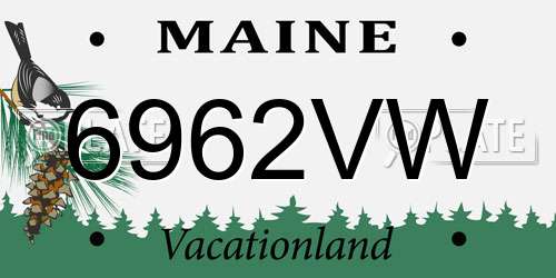 6962VW Maine License Plate