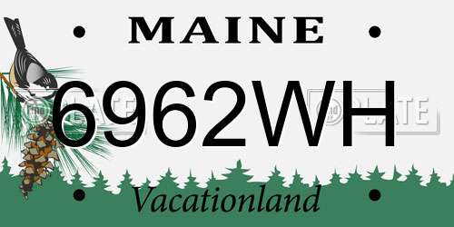 6962WH Maine License Plate