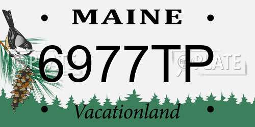 6977TP Maine License Plate