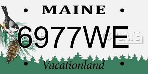 6977WE Maine License Plate