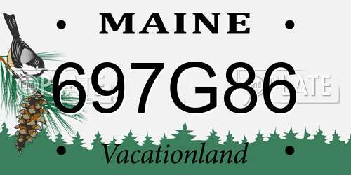 697G86 Maine License Plate