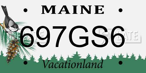 697GS6 Maine License Plate