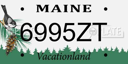 6995ZT Maine License Plate