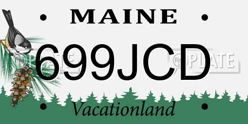 699JCD Maine License Plate
