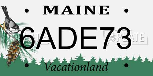 6ADE73 Maine License Plate