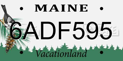 6ADF595 Maine License Plate