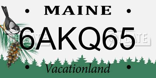 6AKQ65 Maine License Plate