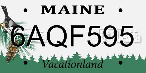 6AQF595 Maine License Plate