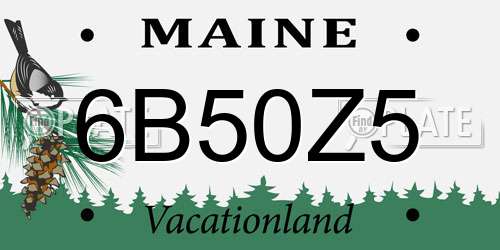 6B50Z5 Maine License Plate