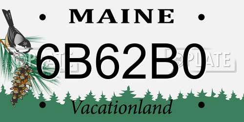 6B62B0 Maine License Plate