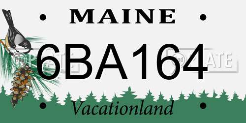 6BA164 Maine License Plate