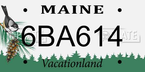 6BA614 Maine License Plate