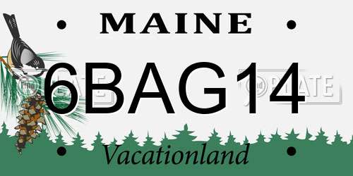 6BAG14 Maine License Plate