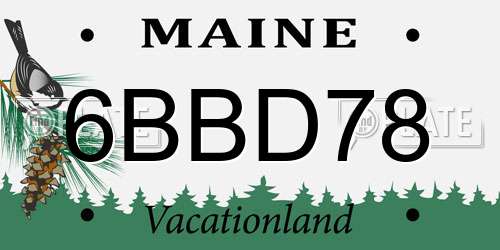6BBD78 Maine License Plate
