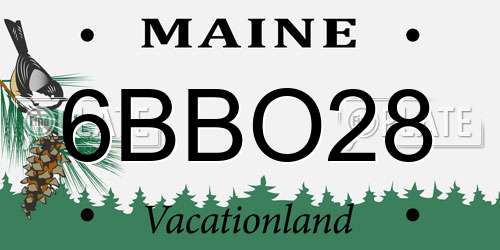6BBO28 Maine License Plate