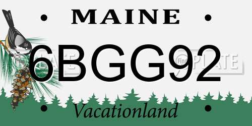 6BGG92 Maine License Plate