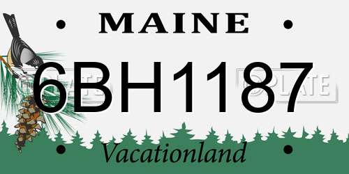 6BH1187 Maine License Plate