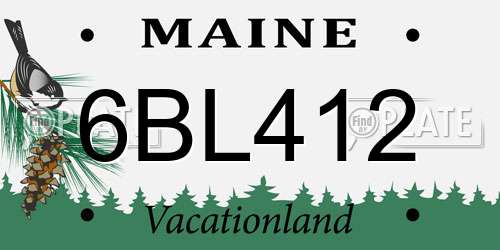 6BL412 Maine License Plate
