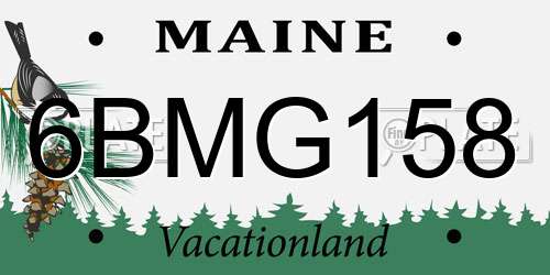 6BMG158 Maine License Plate