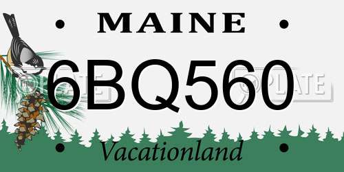 6BQ560 Maine License Plate