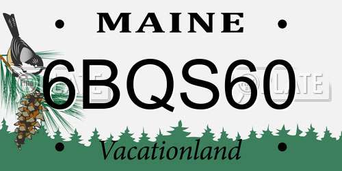 6BQS60 Maine License Plate