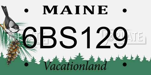 6BS129 Maine License Plate